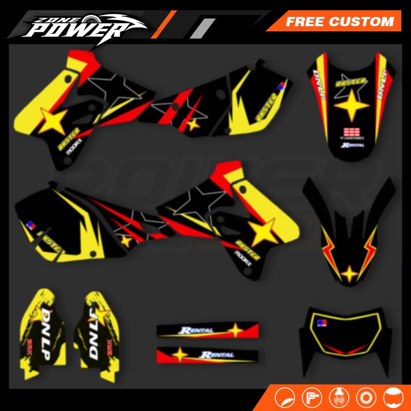 Powerzone Full Graphics Decals Stickers Motorcycle Background For SUZUKI DRZ400 SM S E DRZ 400 SM S E 1999-2022 Custom Number 10