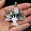Natural Abalone Pendant Tree Leaf Charm Mother of Pearl Shell Pendants for Women Jewelry Making DIY Necklace Gift