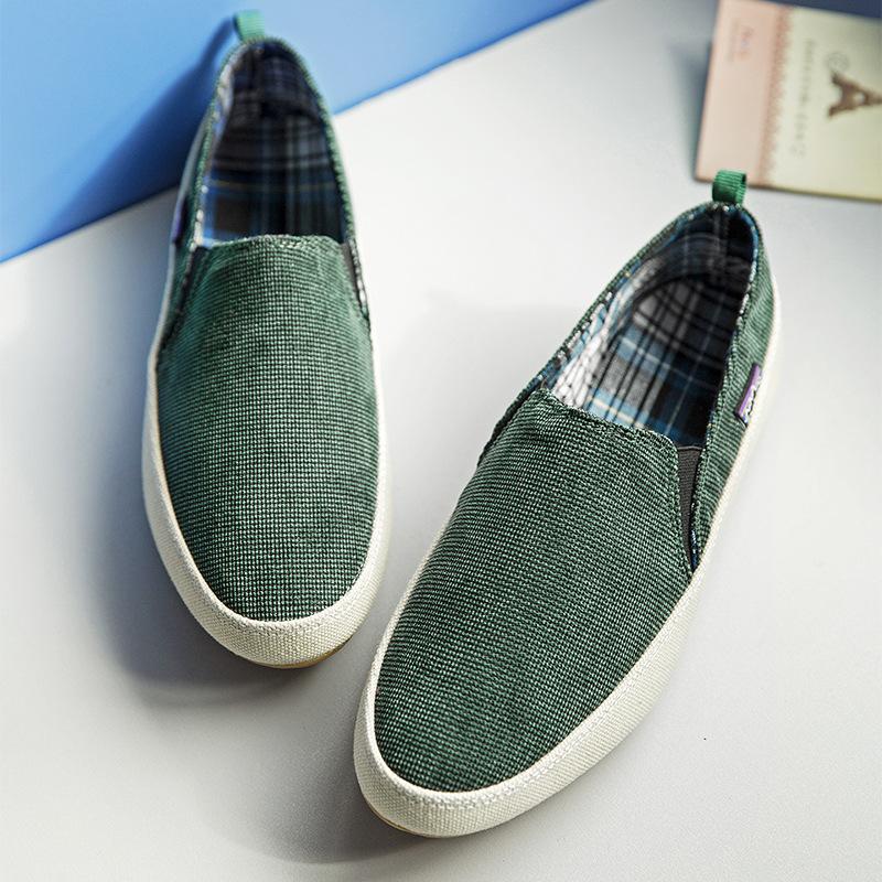 Летние мужские мокасины Классические слипоны Повседневная обувь Парусиновые туфли Дышащие мужские кроссовки Обувь для вождения Плоская спортивная обувь для ходьбы