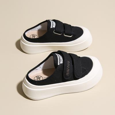 CRLAYDK Женские парусиновые мюли слипоны повседневные лоферы на платформе без задника обувь женские удобные для ходьбы уличные шлепанцы