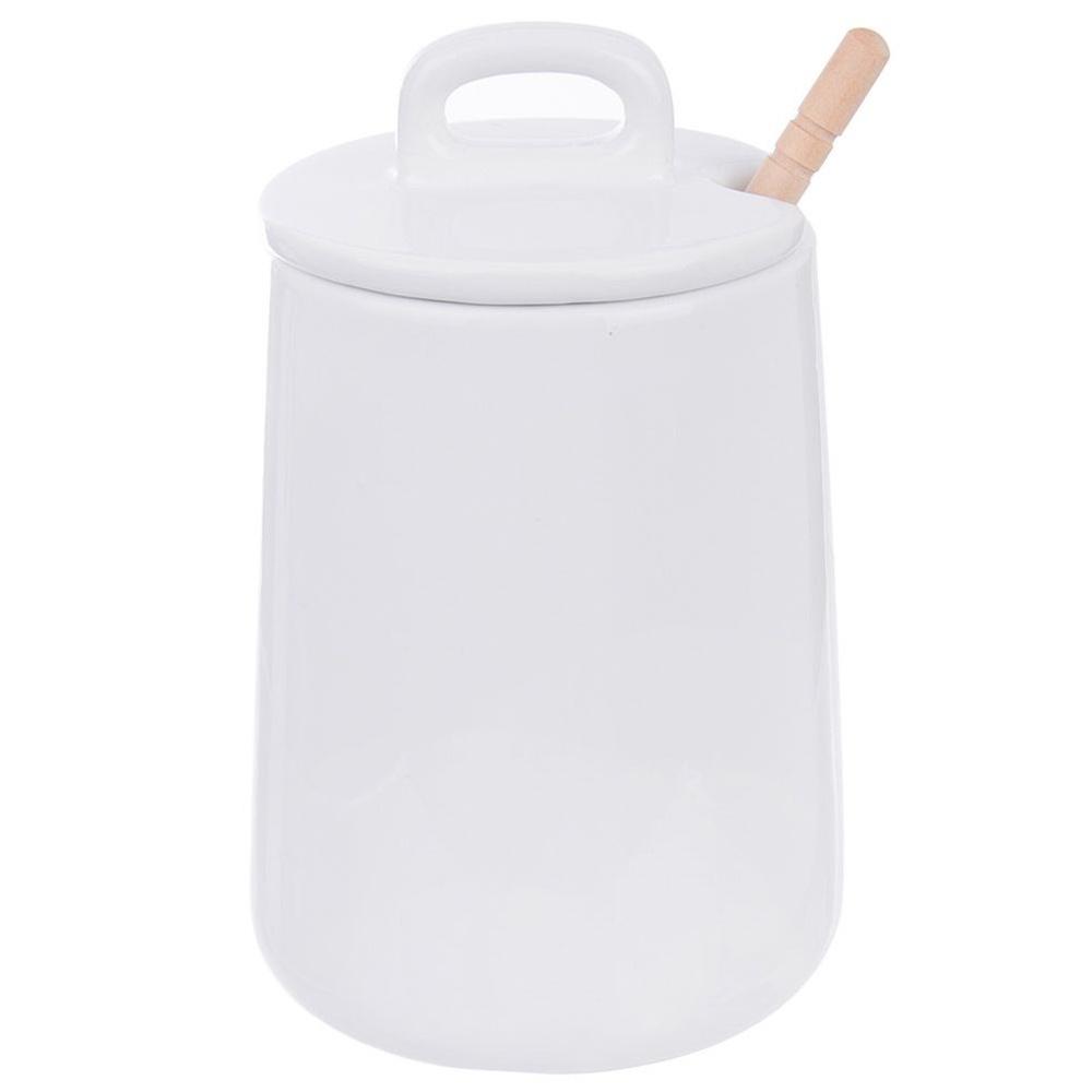 Porcelain Honey Container Honey Pot Honey Dipper with Lid