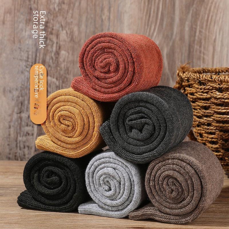 Женские толстые махровые носки выше колена, теплые зимние носки и леггинсы