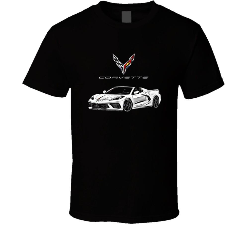 Corvette C8 White Sports Car T-shirt