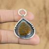Wedding Gift For Her 925 Sterling Silver Natural Petrified Wood Gemstone Pendant