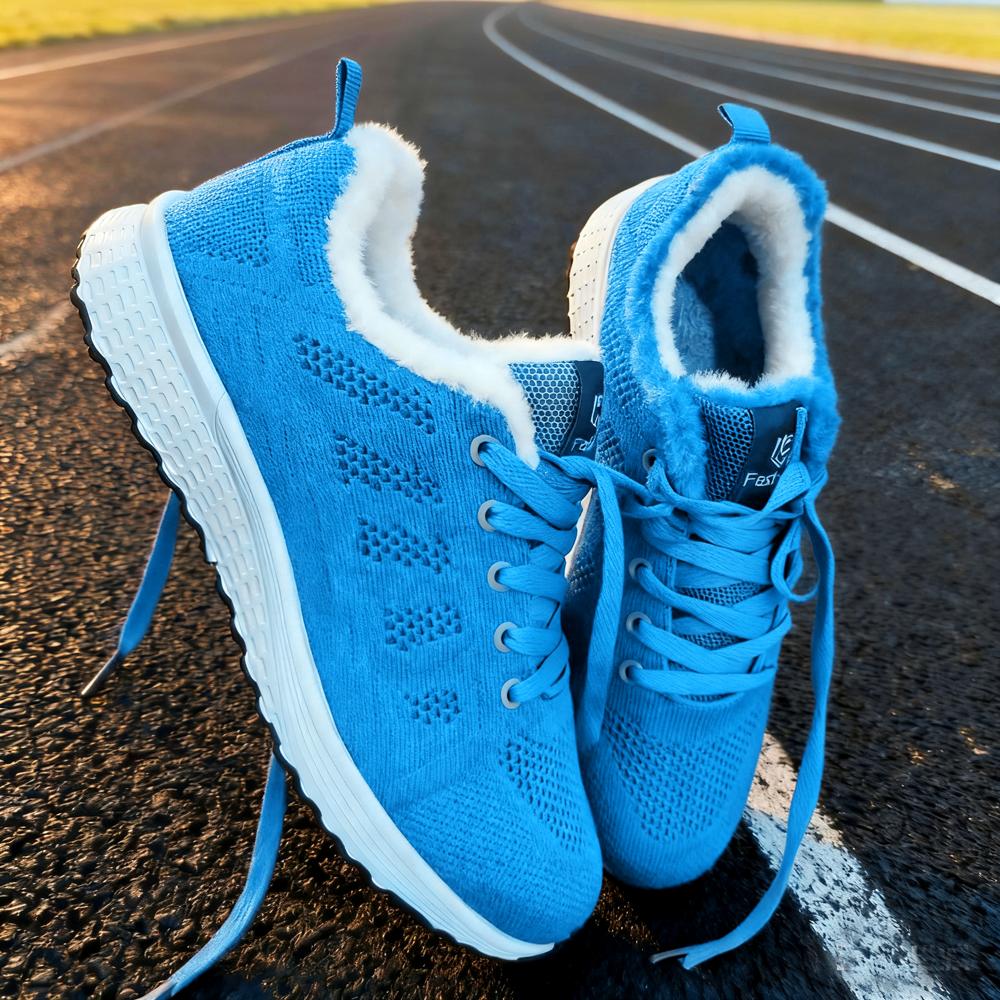 Winter Fashion Plush Walking Flats, Sports Shoes, Women'S Casual Shoes