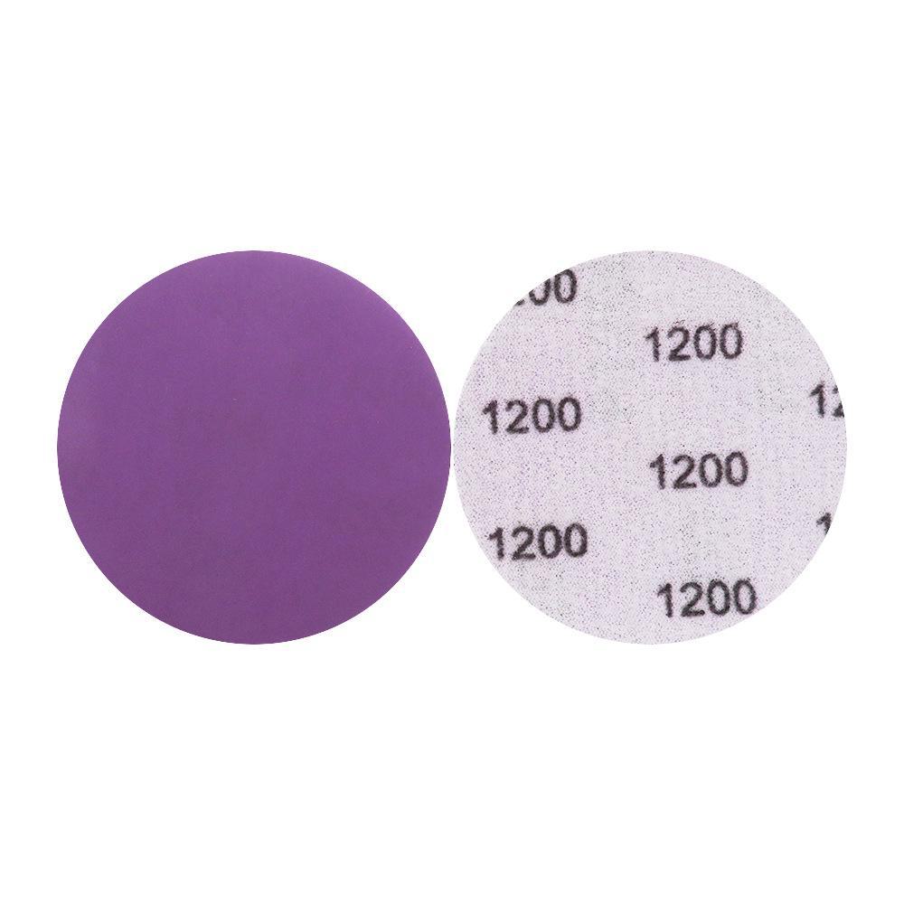 3" 75 мм фиолетовая самоклеящаяся флокированная наждачная бумага для полировки автомобильной краски