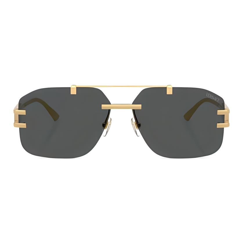 Versace Logo Design Metal Pilot Sunglasses Men sunglasses Gold VE2275