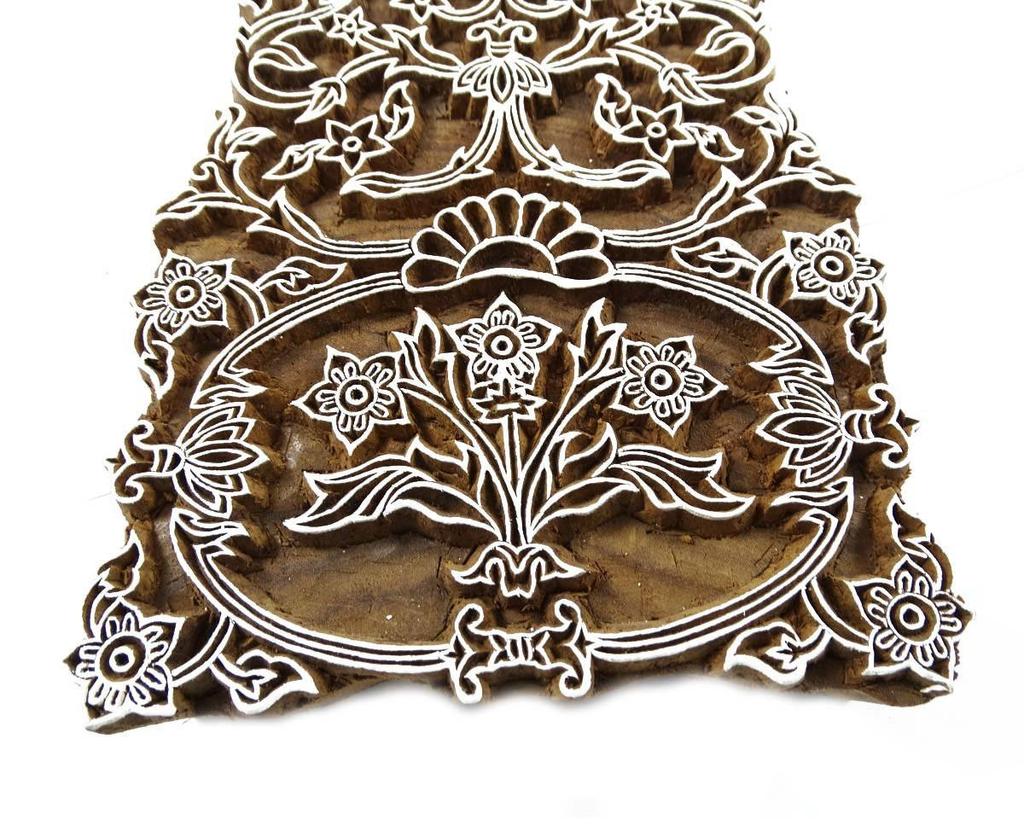 IBA Indianbeautifulart Текстильный принт Ручная резьба Цветочный дизайн Деревянный блок на сари Тканевый штамп