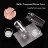 Transparent Silicone Nail Art Stamp: French Transfer Tool with Lid & Dual Heads