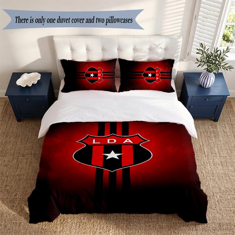 Club Sport La Alajuelense 3‑Piece Bedding Set Soft Microfiber Duvet Cover Pillowcases Comfortable Bed Linen for Bedroom Decoration