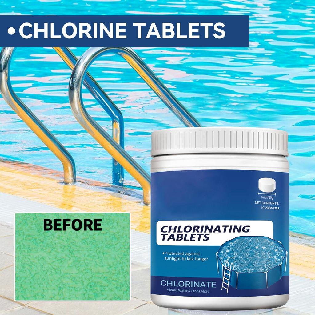 Clarifying And Decontamination Of Swimming Pool Quality, Removing Odor, Multi Purpose Cleaning Effervescent Tablets