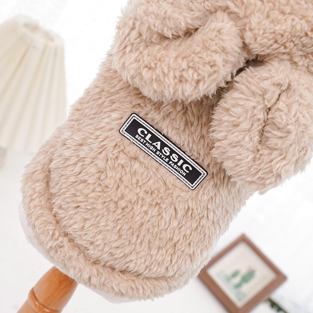 Bunny Ear Fluffy Pet Vest for Cats & Small Dogs - Soft Warm Cat Clothing (3 Colors: Pink/Beige/Grey)