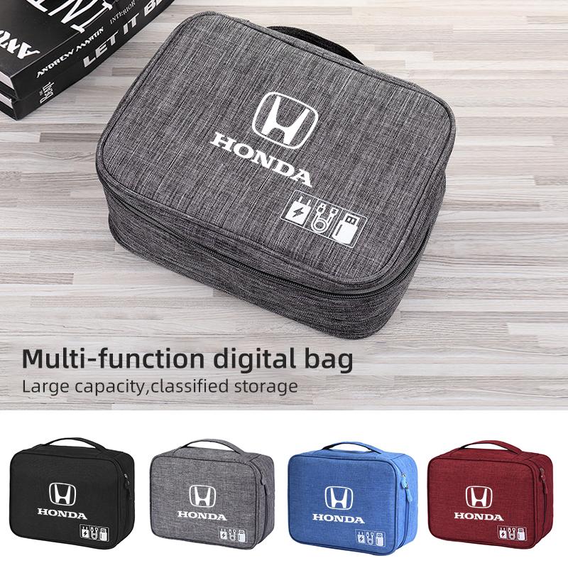 CKBSX1 Car Accessories Digital Storage Bag Data Cable EVA Tools Case For Honda Civic Accord CRV Fit Jazz Transalp CBR cb500x Odyssey