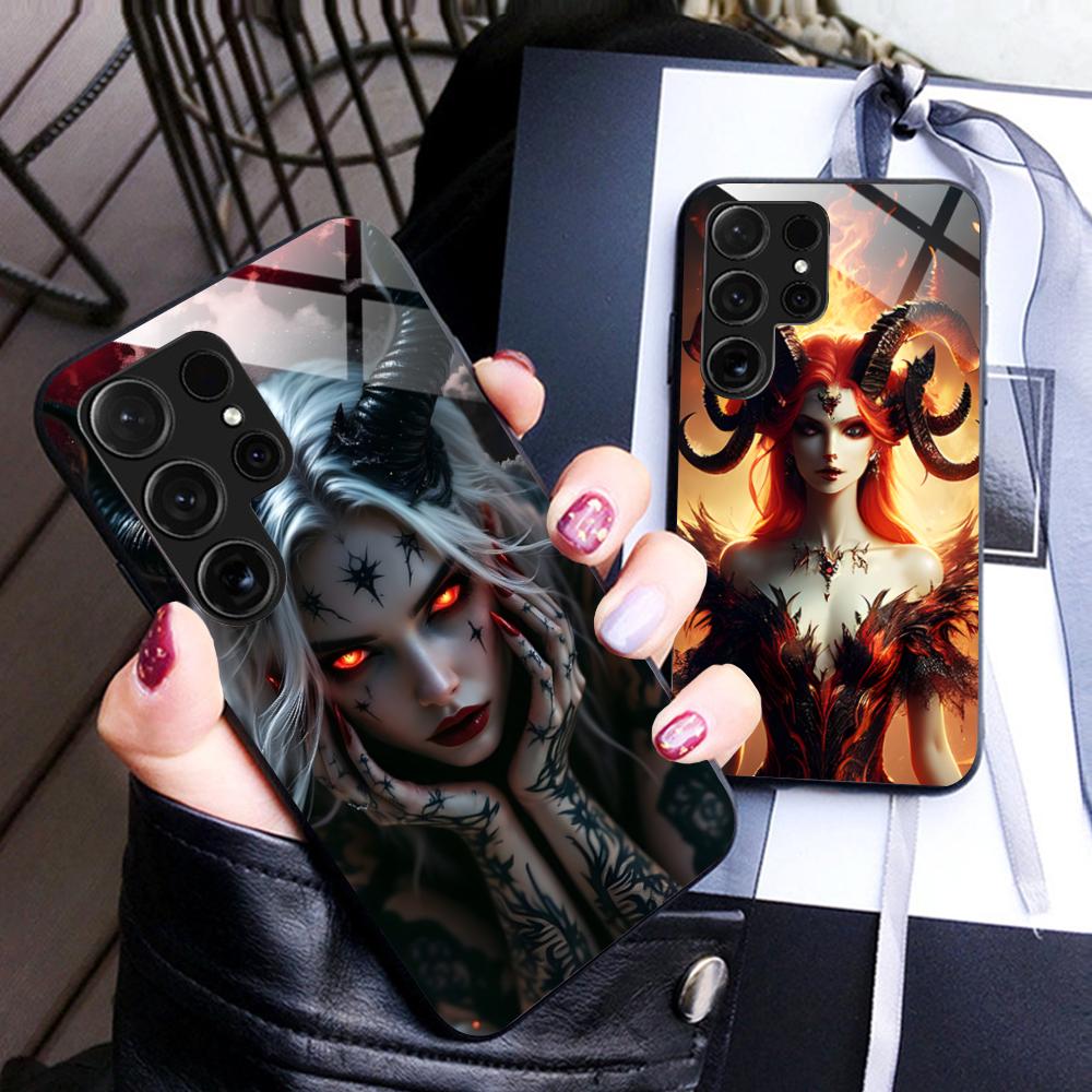 Dark Goddess Lilith Phone Case for Samsung Galaxy A56 55 54 53 52 51 36 35 34 23 16 15 5G Glass Protective Cover