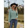 Spring and Autumn Women's Blouse Solid Color Lapel Loose Sweatshirt Long Sleeve Top
