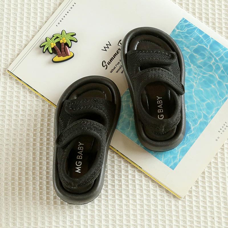 2025 Summer Kids' Non-Slip Mesh Sandals: Soft Sole, Velcro Beach Shoes for Boys & Girls