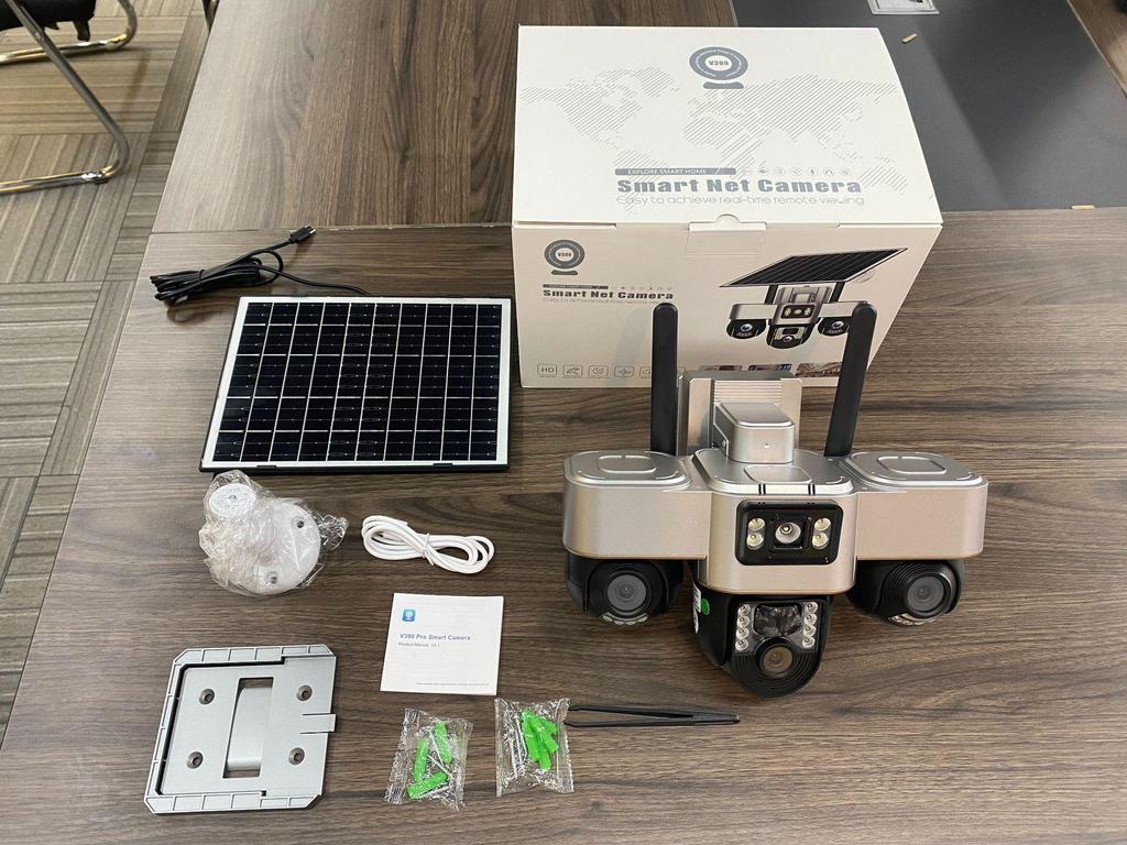 360° Cross-Border Solar-Powered PTZ Camera with Triple Ball & Screen Monitoring