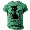 Футболка мужская с принтом Cat Retro Vintage Casual 3D, футболка на Хэллоуин с коротким рукавом и круглым вырезом, весенняя одежда
