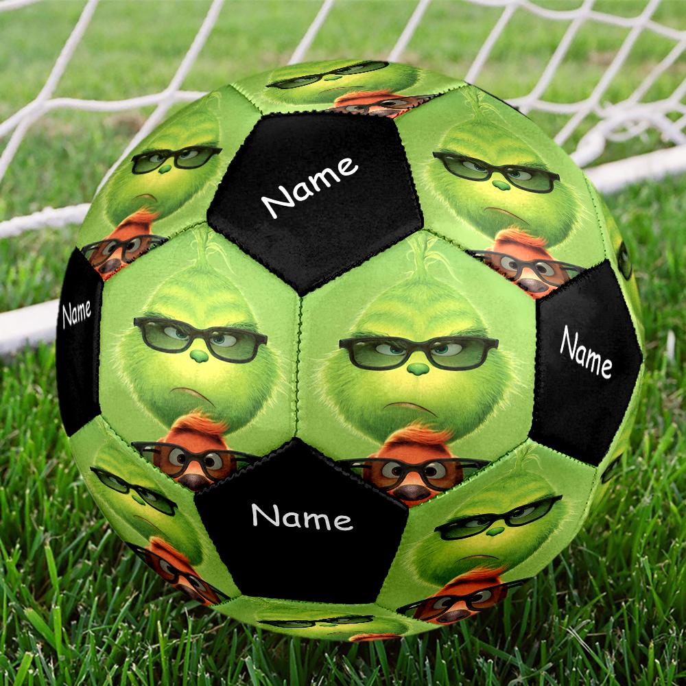 Custom Name Grinch Theme Size 5 Soccer Ball, Suitable for Both Indoor and Outdoor Matches, a Gift Suitable for Everyone.