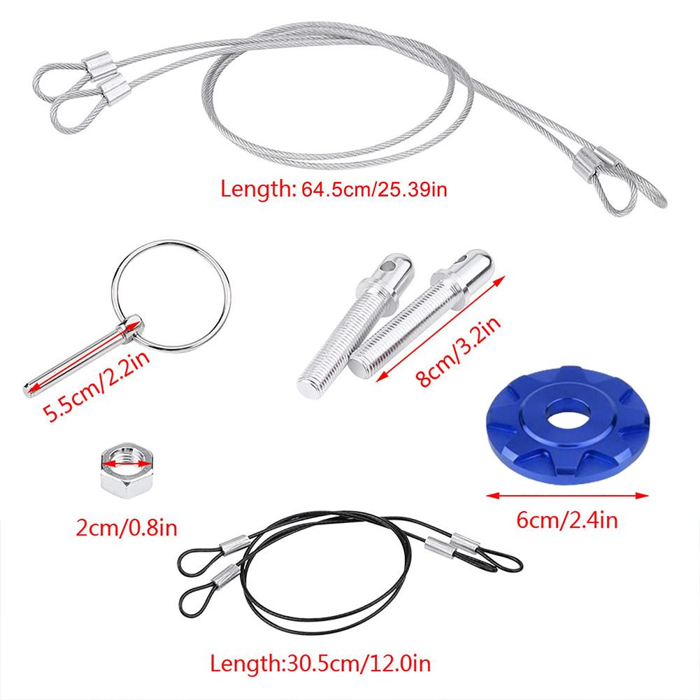 Car Bonnet Aluminum Lock Latch Kit Universal Mount Bonnet Hood Pin Lock Latch Kit Car Hood Latch Pin Kit Car Accessories