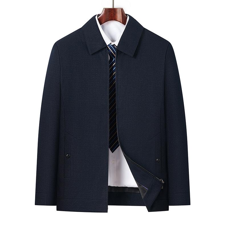 Весенняя и осенняя мужская куртка для мужчин среднего и пожилого возраста, деловая повседневная мужская куртка с лацканами