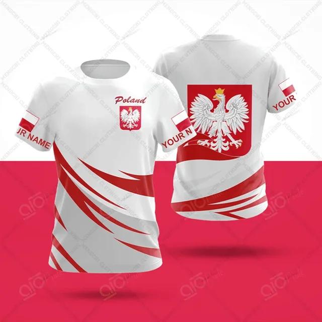 Значок польского флага, воин, камуфляж, мужская футболка с круглым вырезом и 3D принтом, с коротким рукавом, свободная модная футболка большого размера, спортивная, быстросохнущая