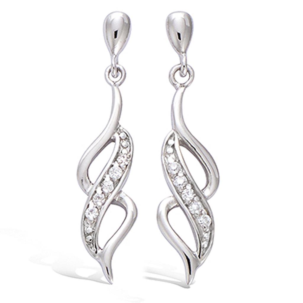 Les Trésors De Lily [I9847] - Silver Earrings 'Déesse' Silver White (rhodium-plated) - 30x8 Mm