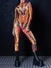 Боди в стиле фэнтези с 3D-цифровой печатью для взрослых костюмированных мероприятий