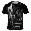 Vintage Horror Skull 3d Print Men's T-shirt Summer Classic Casual O Neck Short Sleeve Fashion Loose Oversized Tops Tee Shirt Men
