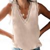 Сексуальный шифоновый жилет без рукавов 2023, летний однотонный модный кружевной топ с v-образным вырезом, женский топ на бретелях, повседневная свободная одежда Blusas 24706
