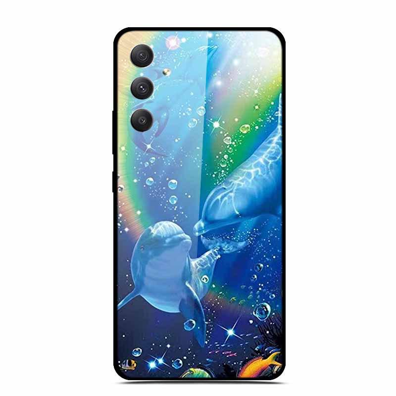 Чехол для телефона Samsung A35 5G - Персонализированный Цветной Закаленный Стеклянный, Противоударный.