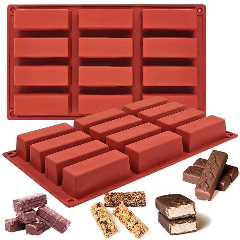 Protein Bars Pudding Butter Mould Rectangle Silicone Candy Molds For Baking Energy Bars Chocolate Bar Mold Kitchen Accessories