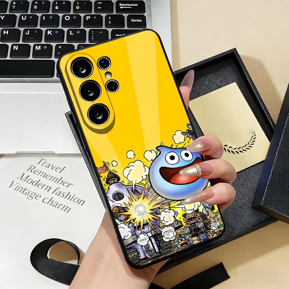 D-dragon Q-Quest Слайм Чехол для телефона Samsung S26 S25 S24 FE S23 S22 S21 Plus S20 Ultra Note20Ultra Черный Мягкий чехол