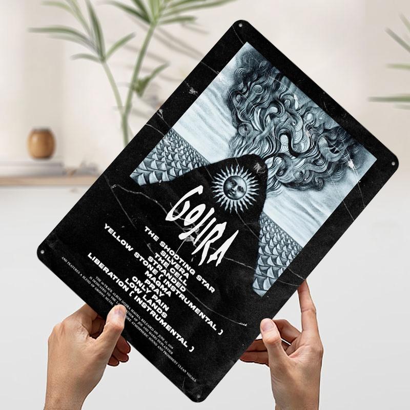 Gojira Magma Album Cover Art Metal Poster Customized Wall Art Retro Vintage Tinplate Signs for Gamer Decoration Room Wand Deko