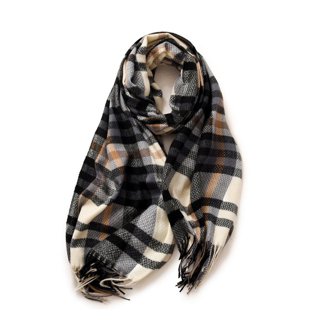 Medium To Long Thick Scarf Sweet and Warm Imitation Cashmere Scarf Plaid Shawl Scarf