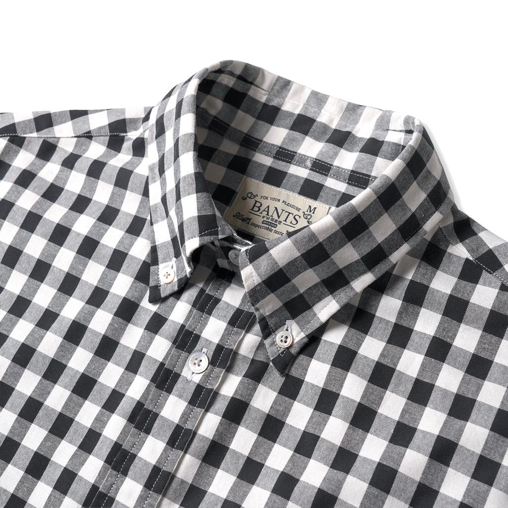 Bancheu Gingham Check Button-Down Shirt - Black