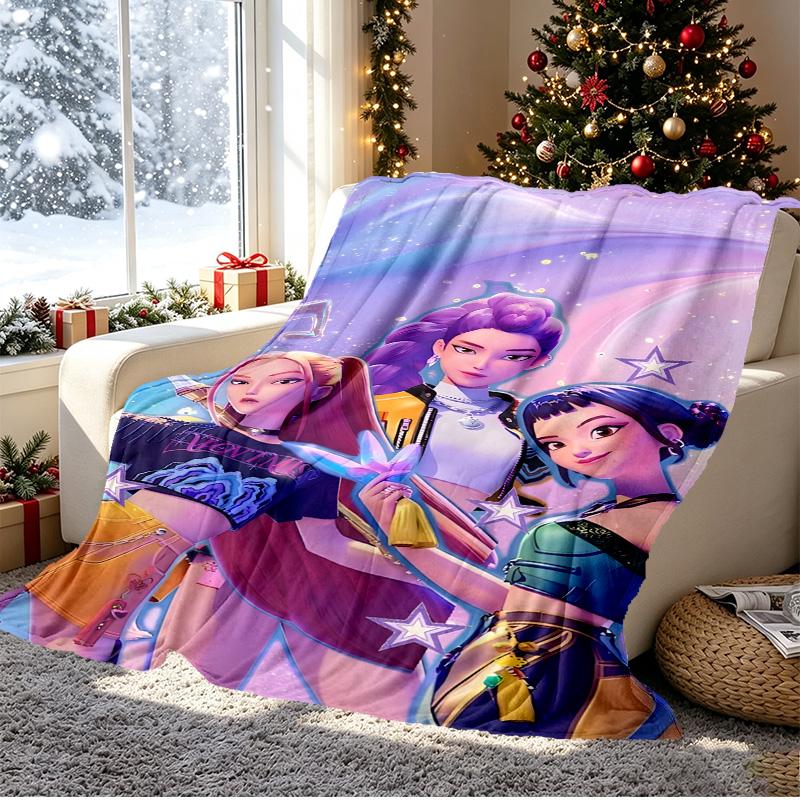K Pattern Blanket for Home Decoration, Bed, Sofa, Car Travel, Camping, Suitable for All Seasons, Birthday Christmas Gift