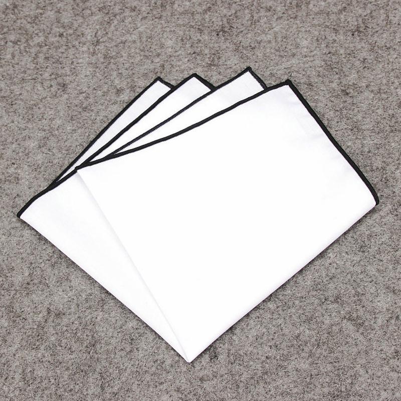 Men Plain White Handkerchief White Organic Pocket Square Hankies Cotton Soft Solid Color