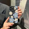 Summer Blue Large Flower Phone Case For iPhone 16 14 15 13 12 11 Pro Max X XR XS 7 8 Plus SE 2020 Shockproof Silicone Soft Cover