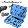 26PCS Bolt Extractor Set Spiral Screw Extractor Set Drill Bits Extraction Socket Set for Removing Damaged Rusted Rounded Bolts