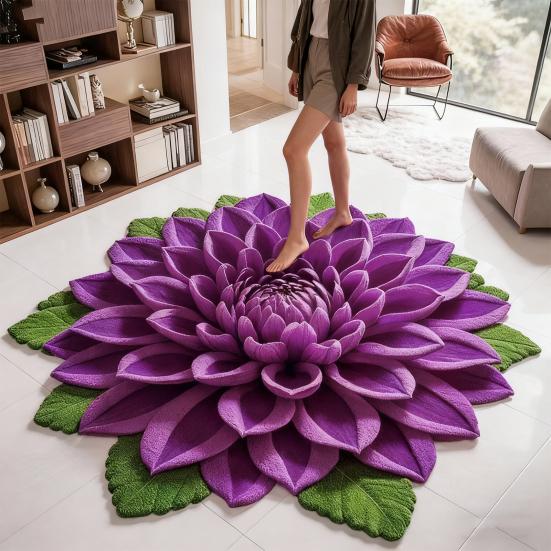 3D Flower Floor Mat Absorbent Large Flower Area Rug Non-Slip Bathroom