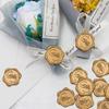 100 Pack Letter S Wax Seal Stickers - Antique Gold Botanical Leaves Initial Alphabet Self-Adhesive Wax Stickers for Wedding Part