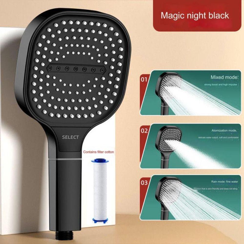 Высокое давление воды Массаж Аксессуары для ванной комнаты 3 режима Душ Замена Душевая Головка Универсальный