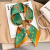 70cm Design Hair Bands Square Scarves Fashion Print Satin Silk Scarf for Women Neckerchief Wrist Wraps Lady Ribbon Shawl Foulard