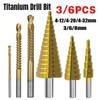 HSS Titanium Coated Step Drill Bit Drilling Power Tools Metal High Speed Steel Wood Hole Cutter Step Cone Drill