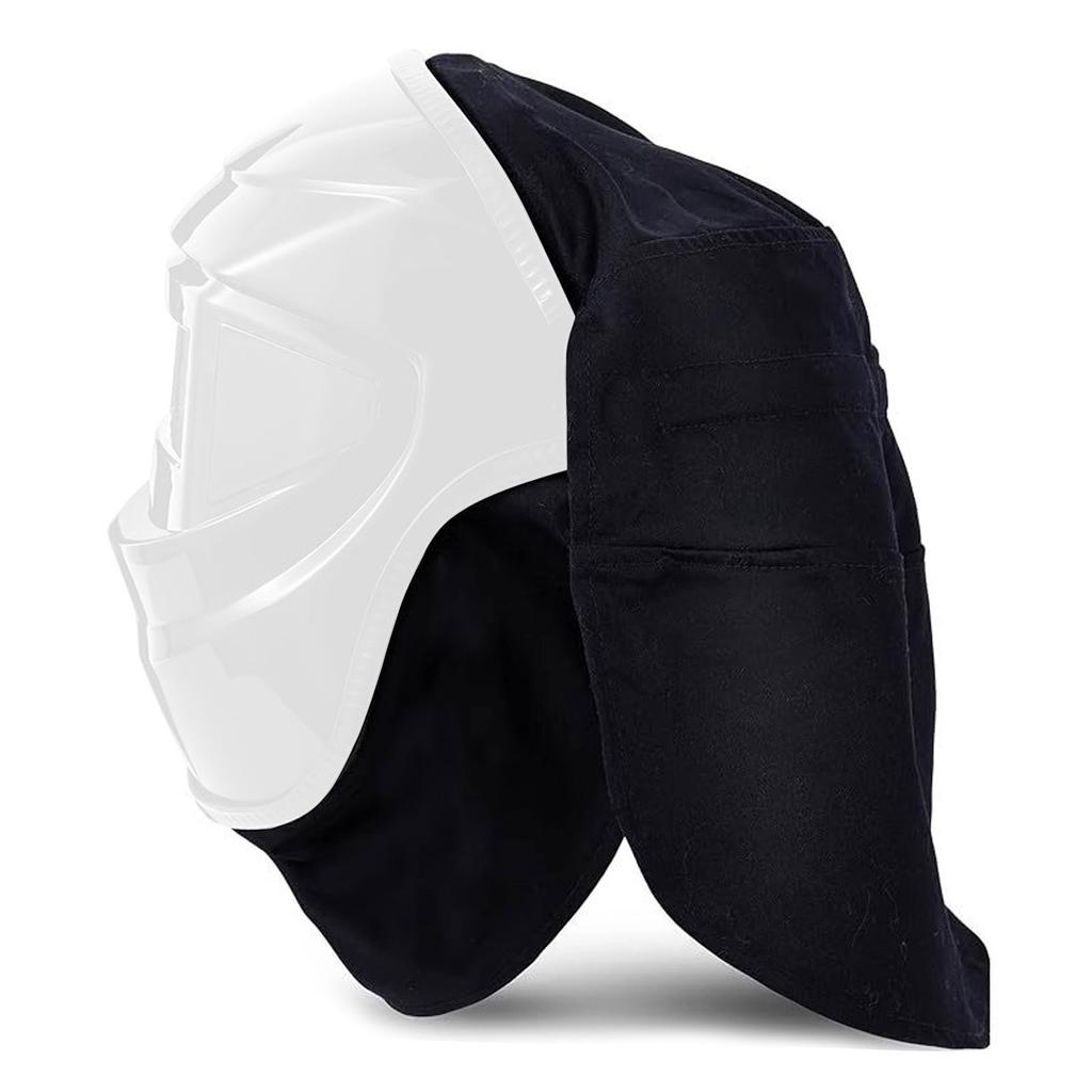 2Piece Welding Helmet Cover And Bib Set Heat Resistant Leather Fabric Full Head Neck Protection For Welding Work