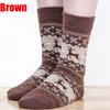 Женские Мужские Теплые Зимние Рождественские Шерстяные Носки Олень Снежинка