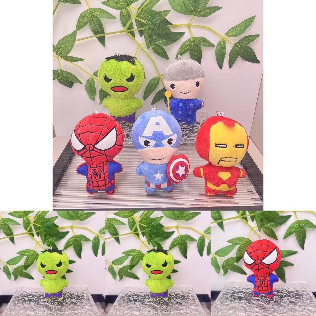 Плюшевая игрушка Marvel Avengers Человек-паук Мягкий брелок с дизайном Железного человека и Халка для детей