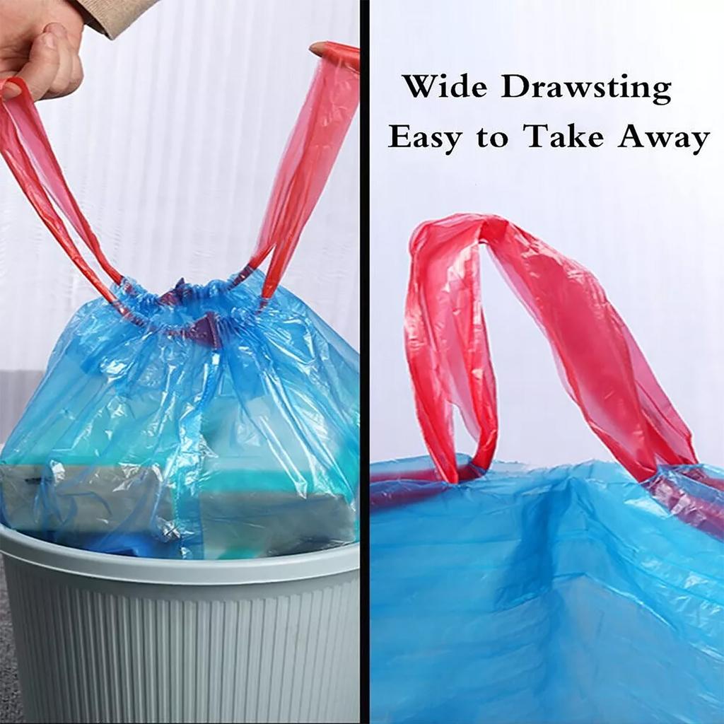 Drawstring Portable Garbage Plastic Bag Automatic Closing Thickening Kitchen