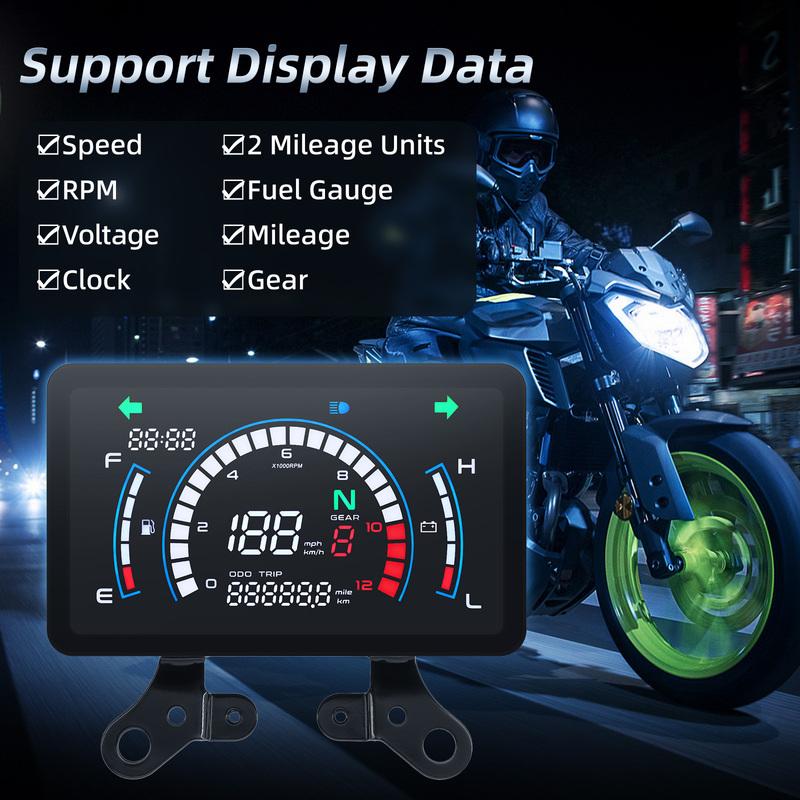 Мотоциклетный прибор для Honda EX5 Большая приборная панель Спидометр ODO TRIP 0-12000 об/мин Тахометр Указатель топлива Время Напряжение